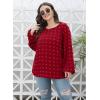 imageXIEERDUO Womens Chiffon Blouses Long Sleeve Crewneck Tops Dressy Casual Loose Pompom Shirts02bburgundy