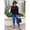 imageXIEERDUO Womens Chiffon Blouses Long Sleeve Crewneck Tops Dressy Casual Loose Pompom Shirts02black