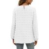 imageXIEERDUO Womens Chiffon Blouses Long Sleeve Crewneck Tops Dressy Casual Loose Pompom Shirts05white