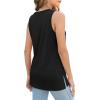 imageXIEERDUO Womens Tank Tops Crewneck Loose Fit Basic Casual Summer Side Split Sleeveless ShirtsAblack