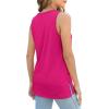 imageXIEERDUO Womens Tank Tops Crewneck Loose Fit Basic Casual Summer Side Split Sleeveless ShirtsBhot Pink