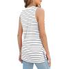 imageXIEERDUO Womens Tank Tops Crewneck Loose Fit Basic Casual Summer Side Split Sleeveless ShirtsEawhite Stripe