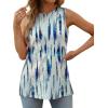 imageXIEERDUO Womens Tank Tops Crewneck Loose Fit Basic Casual Summer Side Split Sleeveless ShirtsEbblue Printed