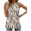 imageXIEERDUO Womens Tank Tops Crewneck Loose Fit Basic Casual Summer Side Split Sleeveless ShirtsEbkhaki Printed