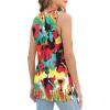 imageXIEERDUO Womens Tank Tops Crewneck Loose Fit Basic Casual Summer Side Split Sleeveless ShirtsEbpink Print
