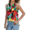 imageXIEERDUO Womens Tank Tops Crewneck Loose Fit Basic Casual Summer Side Split Sleeveless ShirtsEbpink Print