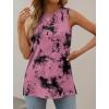 imageXIEERDUO Womens Tank Tops Crewneck Loose Fit Basic Casual Summer Side Split Sleeveless ShirtsEbpink Tie Dye