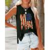 imageXIEERDUO Womens Tank Tops Crewneck Loose Fit Basic Casual Summer Side Split Sleeveless ShirtsEcblack Flag