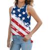 imageXIEERDUO Womens Tank Tops Crewneck Loose Fit Basic Casual Summer Side Split Sleeveless ShirtsEdwhite Flag