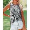 imageXIEERDUO Womens Tank Tops Crewneck Loose Fit Basic Casual Summer Side Split Sleeveless ShirtsHdleopard Print
