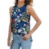 imageXIEERDUO Womens Tank Tops Crewneck Loose Fit Basic Casual Summer Side Split Sleeveless ShirtsHfblue Flower