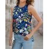 imageXIEERDUO Womens Tank Tops Crewneck Loose Fit Basic Casual Summer Side Split Sleeveless ShirtsHfblue Flower