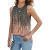 imageXIEERDUO Womens Tank Tops Crewneck Loose Fit Basic Casual Summer Side Split Sleeveless ShirtsHfpeach Print