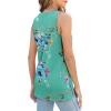 imageXIEERDUO Womens Tank Tops Crewneck Loose Fit Basic Casual Summer Side Split Sleeveless ShirtsHkgreen Floral