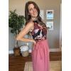 imageXIEERDUO Womens Tank Tops Crewneck Loose Fit Basic Casual Summer Side Split Sleeveless ShirtsHkhaki Floral