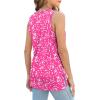 imageXIEERDUO Womens Tank Tops Crewneck Loose Fit Basic Casual Summer Side Split Sleeveless ShirtsIhot Pink Floral