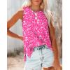 imageXIEERDUO Womens Tank Tops Crewneck Loose Fit Basic Casual Summer Side Split Sleeveless ShirtsIhot Pink Floral