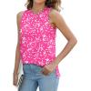 imageXIEERDUO Womens Tank Tops Crewneck Loose Fit Basic Casual Summer Side Split Sleeveless ShirtsIhot Pink Floral