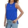 imageXIEERDUO Womens Tank Tops Crewneck Loose Fit Basic Casual Summer Side Split Sleeveless ShirtsJblue