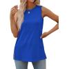 imageXIEERDUO Womens Tank Tops Crewneck Loose Fit Basic Casual Summer Side Split Sleeveless ShirtsJblue