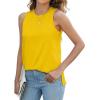 imageXIEERDUO Womens Tank Tops Crewneck Loose Fit Basic Casual Summer Side Split Sleeveless ShirtsNyellow