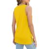 imageXIEERDUO Womens Tank Tops Crewneck Loose Fit Basic Casual Summer Side Split Sleeveless ShirtsNyellow