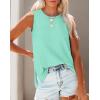 imageXIEERDUO Womens Tank Tops Crewneck Loose Fit Basic Casual Summer Side Split Sleeveless ShirtsPlake Green