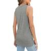 imageXIEERDUO Womens Tank Tops Crewneck Loose Fit Basic Casual Summer Side Split Sleeveless ShirtsQgrey