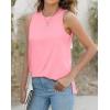 imageXIEERDUO Womens Tank Tops Crewneck Loose Fit Basic Casual Summer Side Split Sleeveless ShirtsRpeach Pink