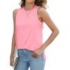 imageXIEERDUO Womens Tank Tops Crewneck Loose Fit Basic Casual Summer Side Split Sleeveless ShirtsRpeach Pink