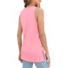 imageXIEERDUO Womens Tank Tops Crewneck Loose Fit Basic Casual Summer Side Split Sleeveless ShirtsRpeach Pink