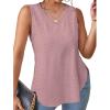 imageXIEERDUO Womens Tank Tops V Neck Eyelet Embroidery Casaul Sleeveless Shirts03pink