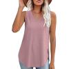imageXIEERDUO Womens Tank Tops V Neck Eyelet Embroidery Casaul Sleeveless Shirts03pink