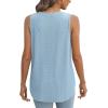 imageXIEERDUO Womens Tank Tops V Neck Eyelet Embroidery Casaul Sleeveless Shirts04blue