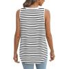 imageXIEERDUO Womens Tank Tops V Neck Eyelet Embroidery Casaul Sleeveless Shirts06black Stripe