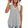 imageXIEERDUO Womens Tank Tops V Neck Eyelet Embroidery Casaul Sleeveless Shirts06black Stripe