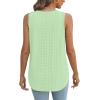 imageXIEERDUO Womens Tank Tops V Neck Eyelet Embroidery Casaul Sleeveless Shirts06lake Green