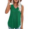 imageXIEERDUO Womens Tank Tops V Neck Eyelet Embroidery Casaul Sleeveless Shirts06light Green