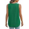 imageXIEERDUO Womens Tank Tops V Neck Eyelet Embroidery Casaul Sleeveless Shirts06light Green