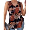 imageXIEERDUO Womens Tank Tops V Neck Eyelet Embroidery Casaul Sleeveless Shirts07khaki Flower
