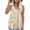 imageXIEERDUO Womens Tank Tops V Neck Eyelet Embroidery Casaul Sleeveless Shirts08leopard Print