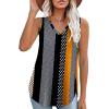 imageXIEERDUO Womens Tank Tops V Neck Eyelet Embroidery Casaul Sleeveless Shirts09black Orange Multi