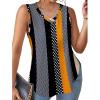 imageXIEERDUO Womens Tank Tops V Neck Eyelet Embroidery Casaul Sleeveless Shirts09black Orange Multi