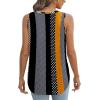 imageXIEERDUO Womens Tank Tops V Neck Eyelet Embroidery Casaul Sleeveless Shirts09black Orange Multi