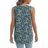 imageXIEERDUO Womens Tank Tops V Neck Eyelet Embroidery Casaul Sleeveless ShirtsFloral Blue