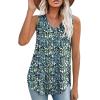 imageXIEERDUO Womens Tank Tops V Neck Eyelet Embroidery Casaul Sleeveless ShirtsFloral Blue