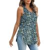 imageXIEERDUO Womens Tank Tops V Neck Eyelet Embroidery Casaul Sleeveless ShirtsFloral Blue