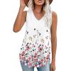 imageXIEERDUO Womens Tank Tops V Neck Eyelet Embroidery Casaul Sleeveless ShirtsFloral Multi