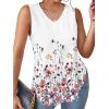 imageXIEERDUO Womens Tank Tops V Neck Eyelet Embroidery Casaul Sleeveless ShirtsFloral Multi