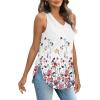 imageXIEERDUO Womens Tank Tops V Neck Eyelet Embroidery Casaul Sleeveless ShirtsFloral Multi